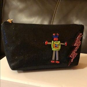 Betsey Johnson Embellished patch pouch